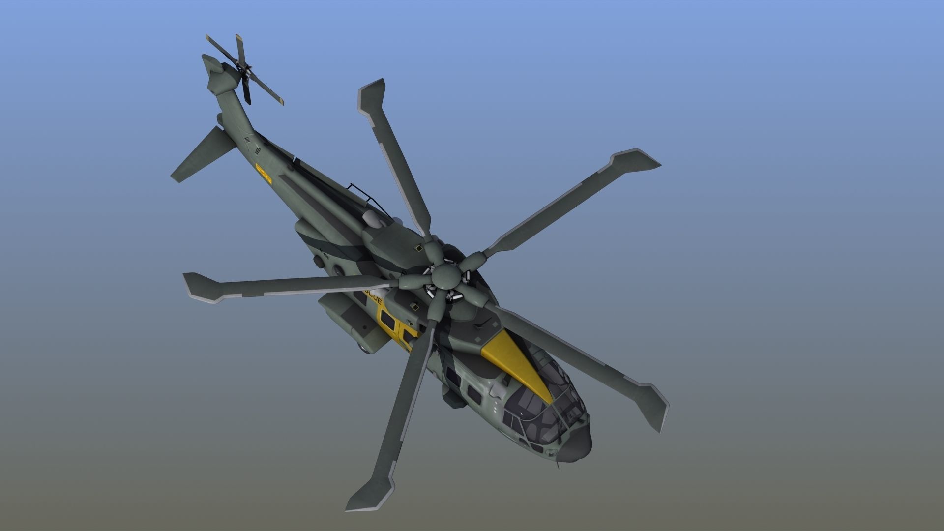 AH101 Merlin Helicopter 3D model_20