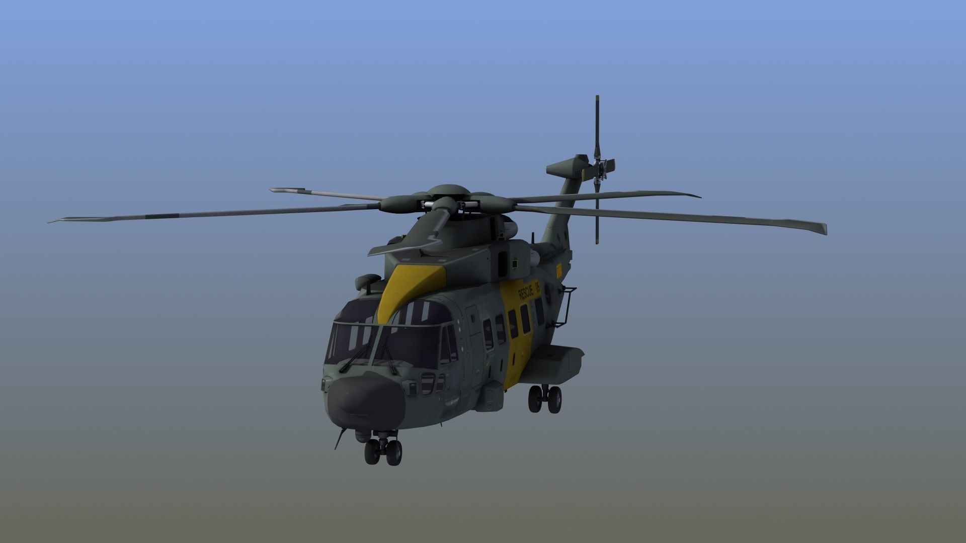 AH101 Merlin Helicopter 3D model_13