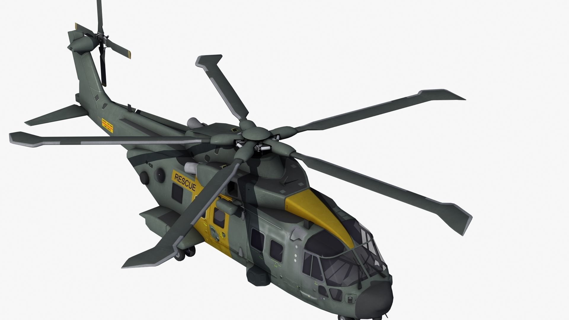 AH101 Merlin Helicopter 3D model_40