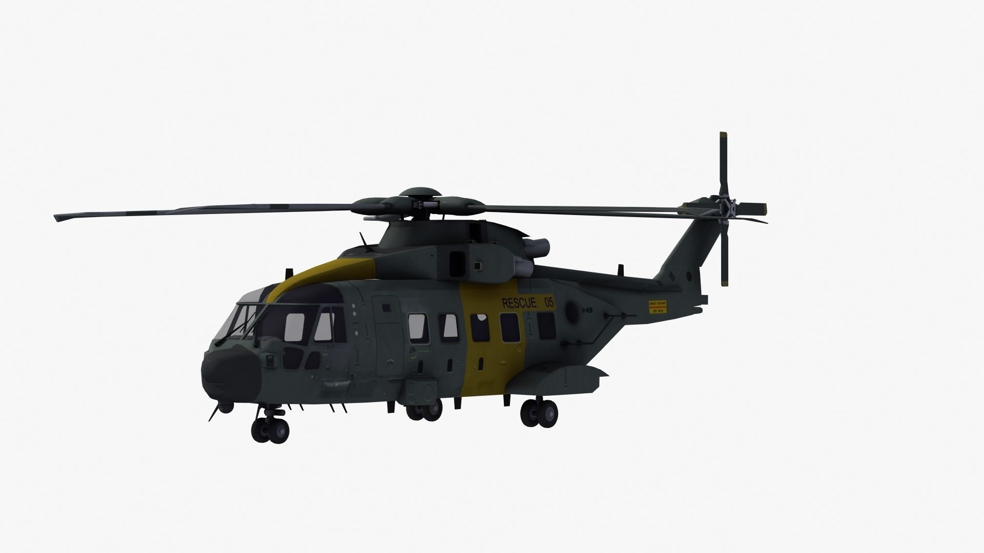 AH101 Merlin Helicopter 3D model_33