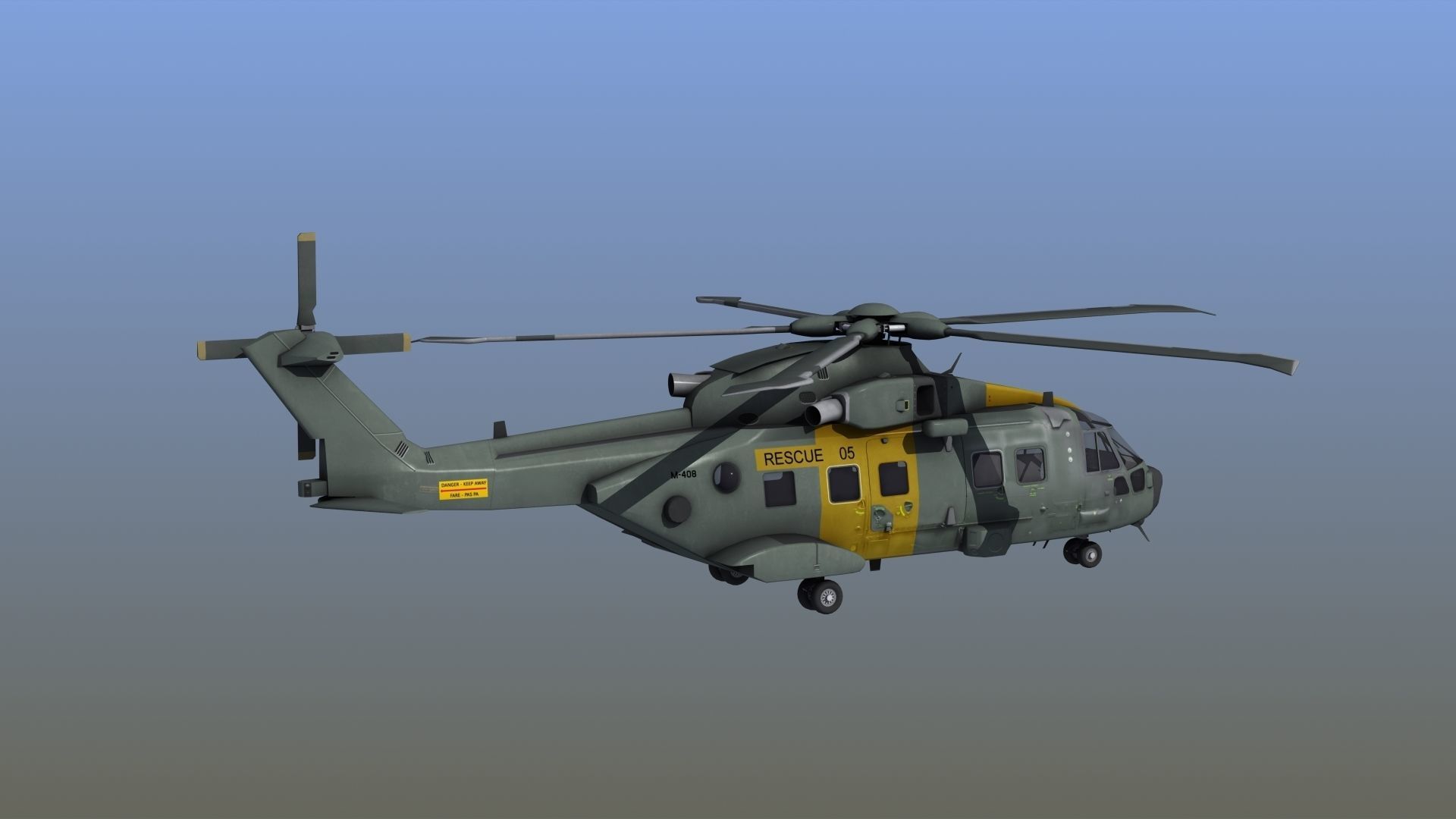 AH101 Merlin Helicopter 3D model_10