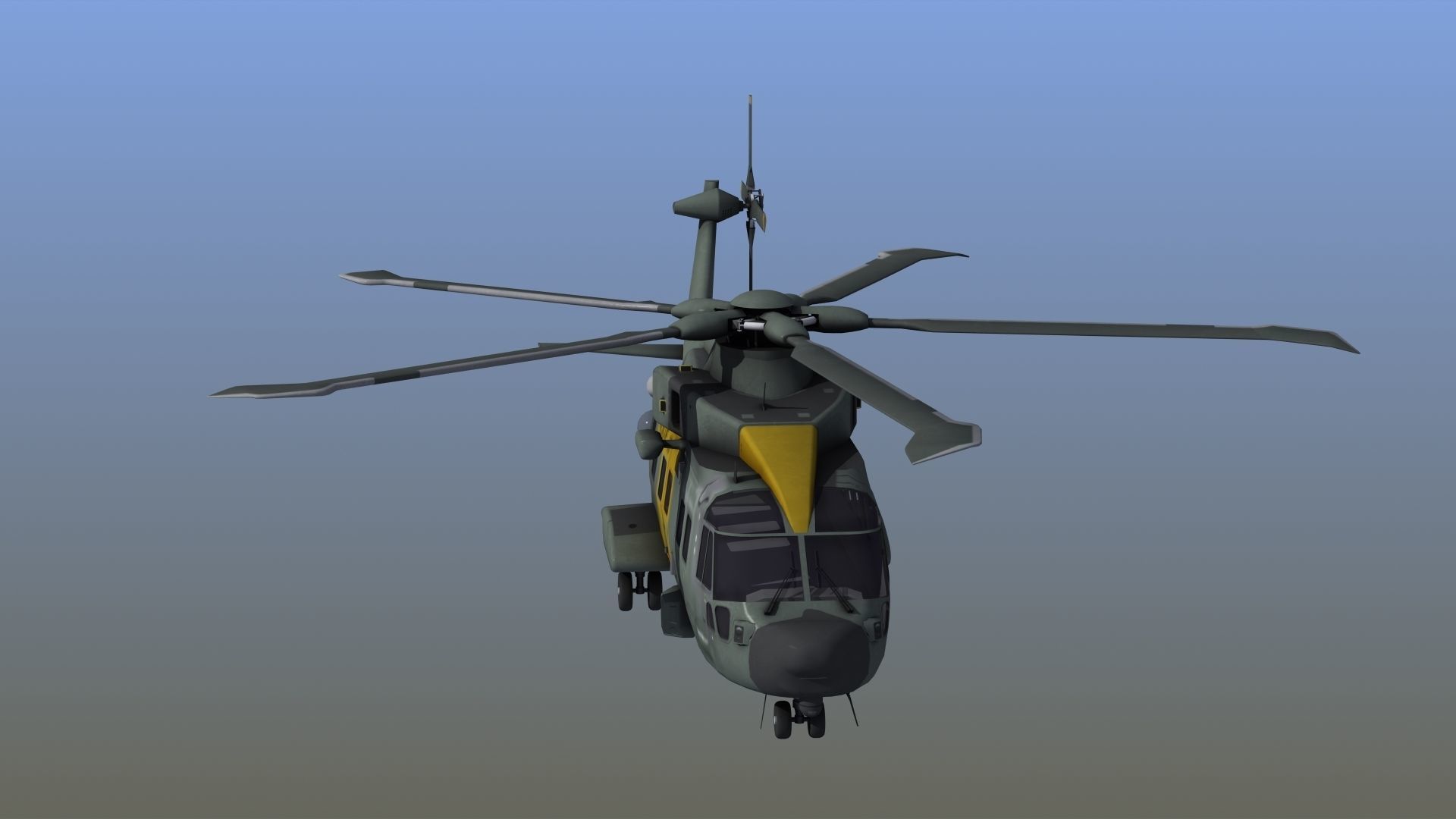 AH101 Merlin Helicopter 3D model_14