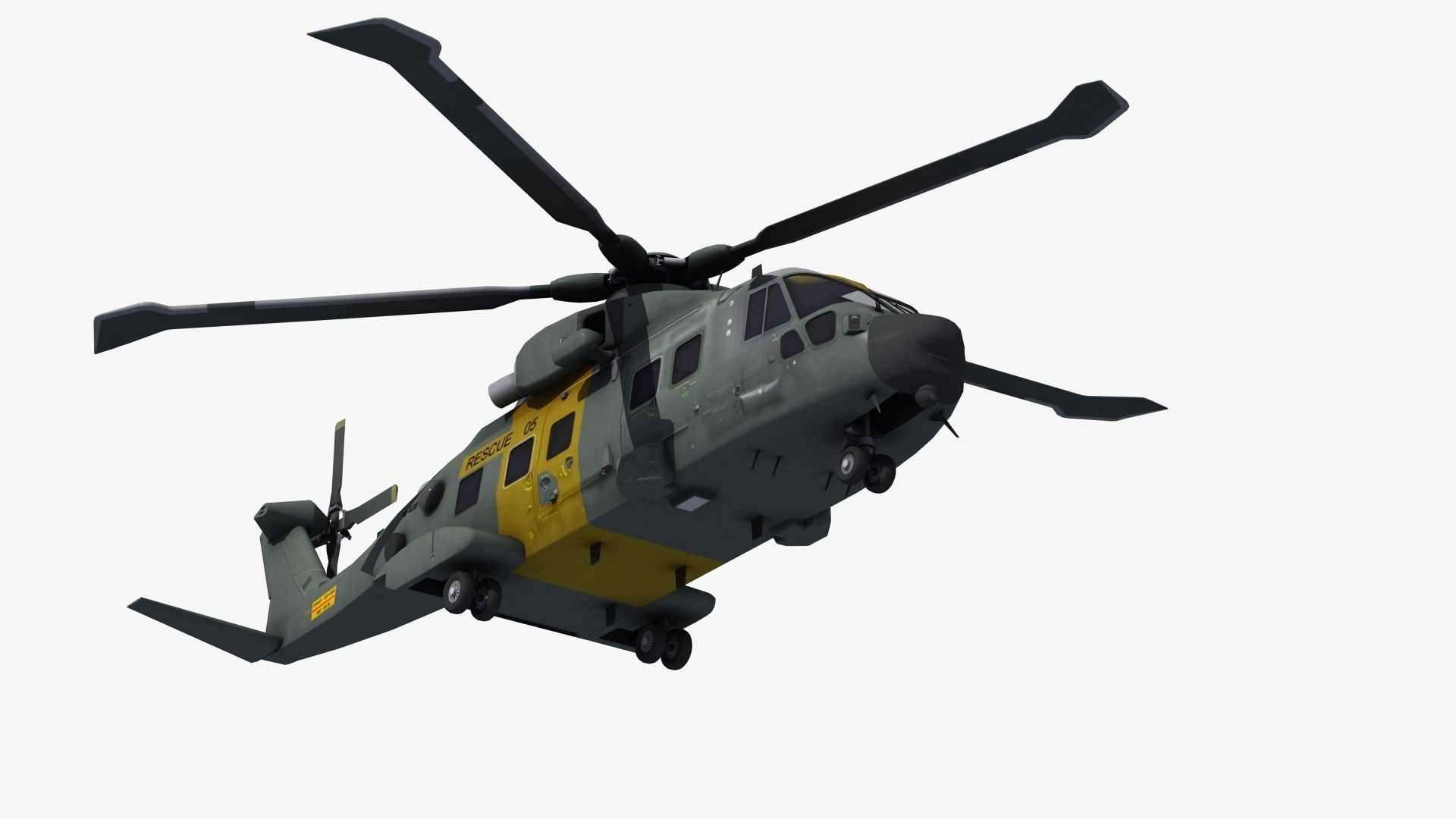 AH101 Merlin Helicopter 3D model_39