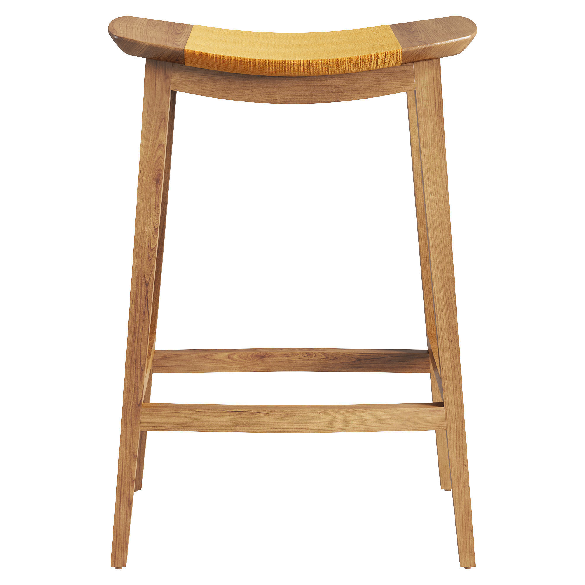 CURVED WALNUT COUNTER STOOL by baker 3D model_1