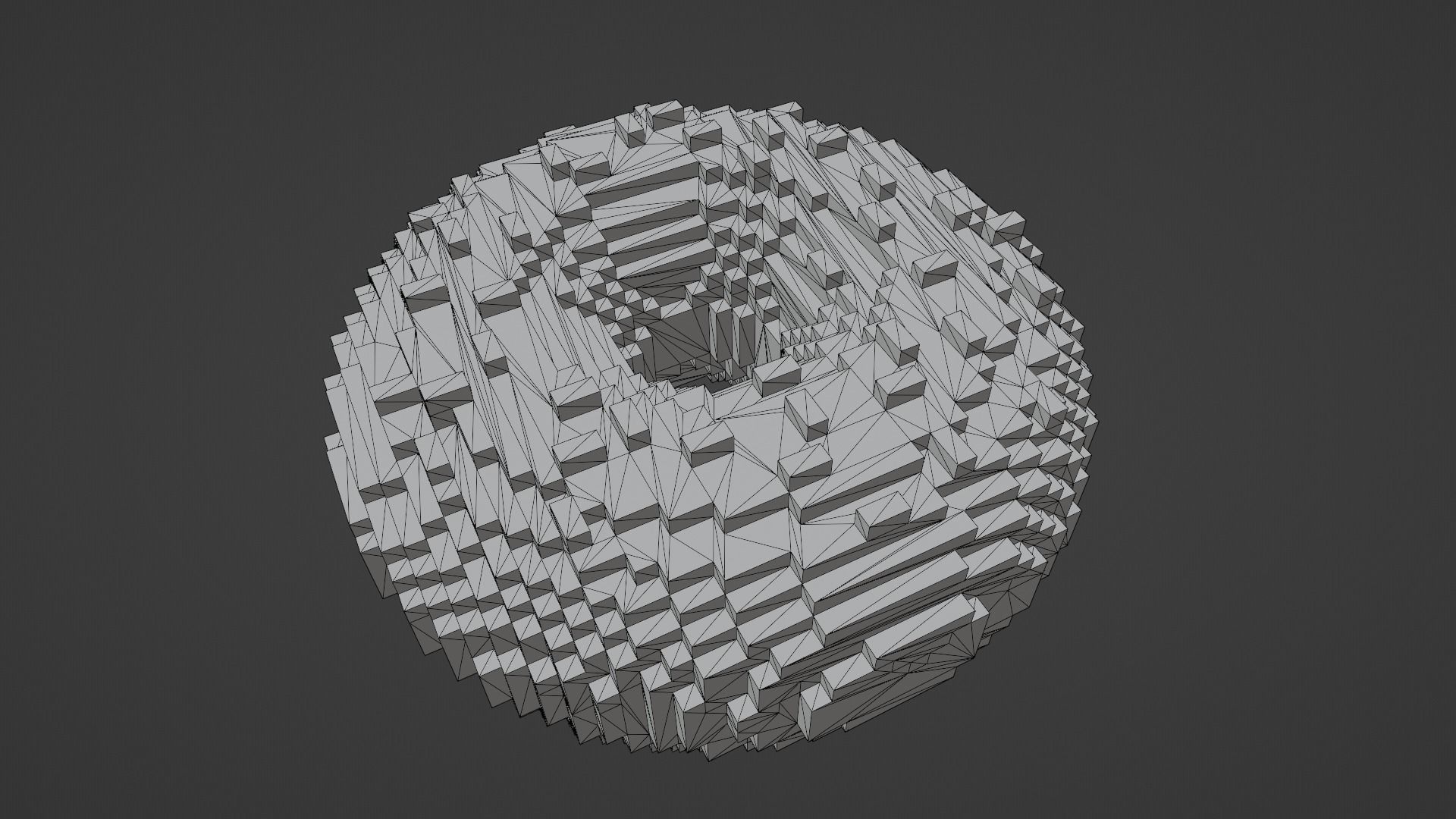 Chocolate Donut Low-poly 3D model_12