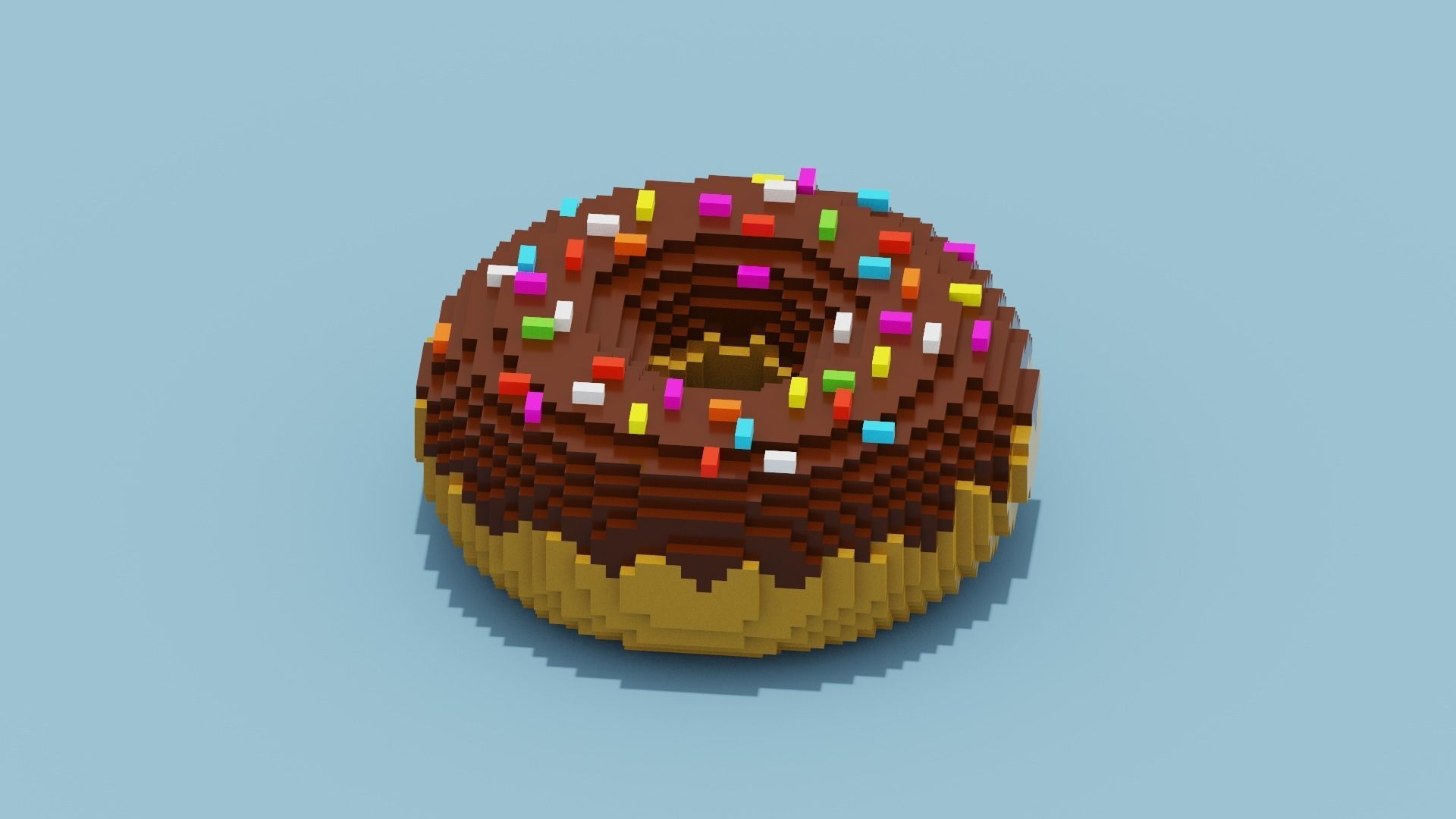 Chocolate Donut Low-poly 3D model_11