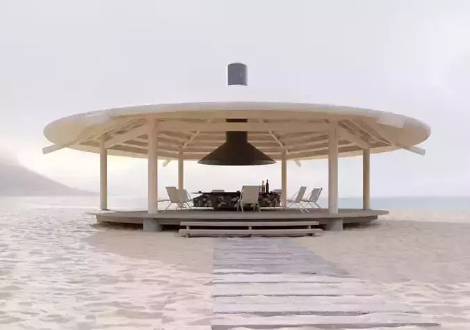 Beach gazebo 3D model
