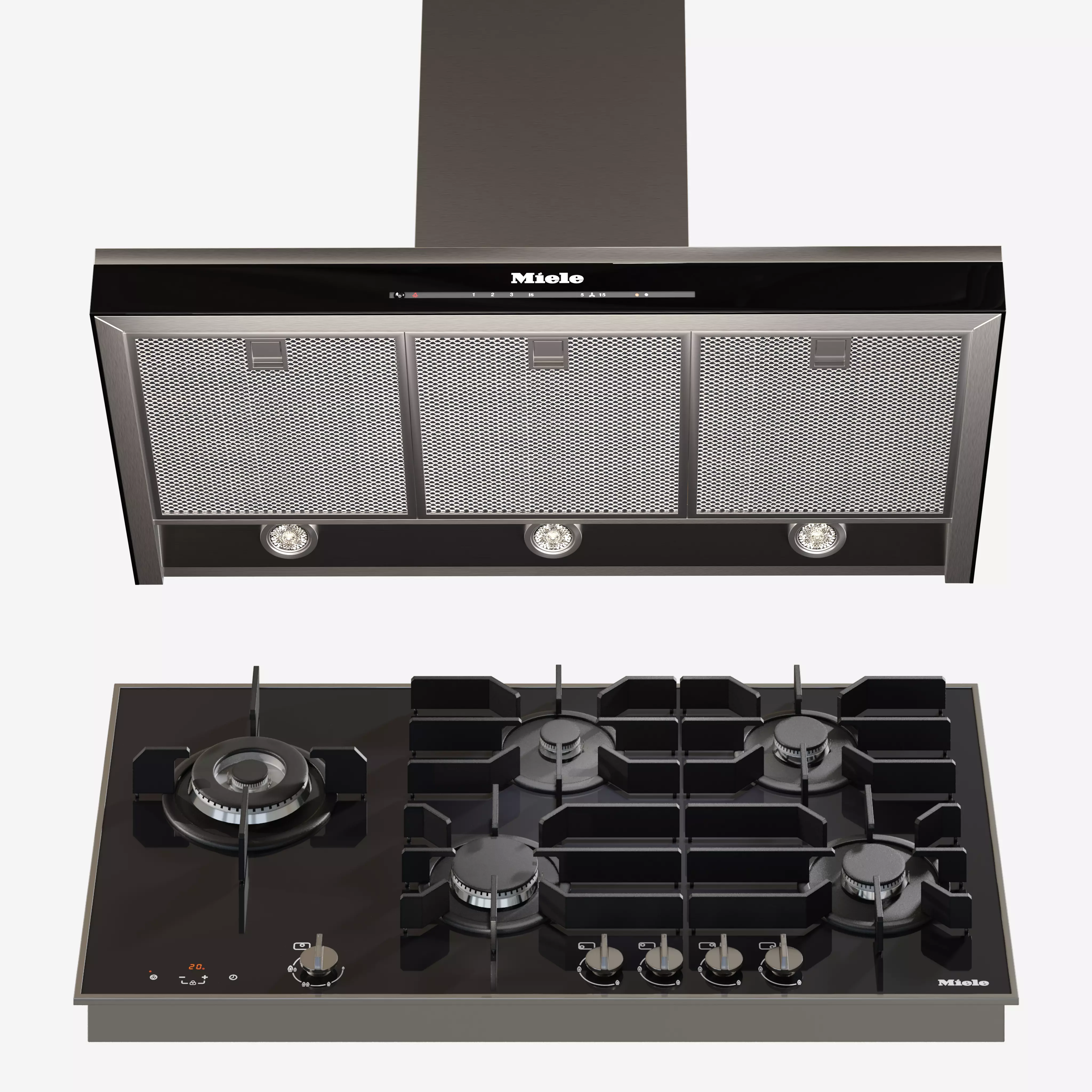 Miele Appliances Collection Gas Cooktop and Hood  3D model_0