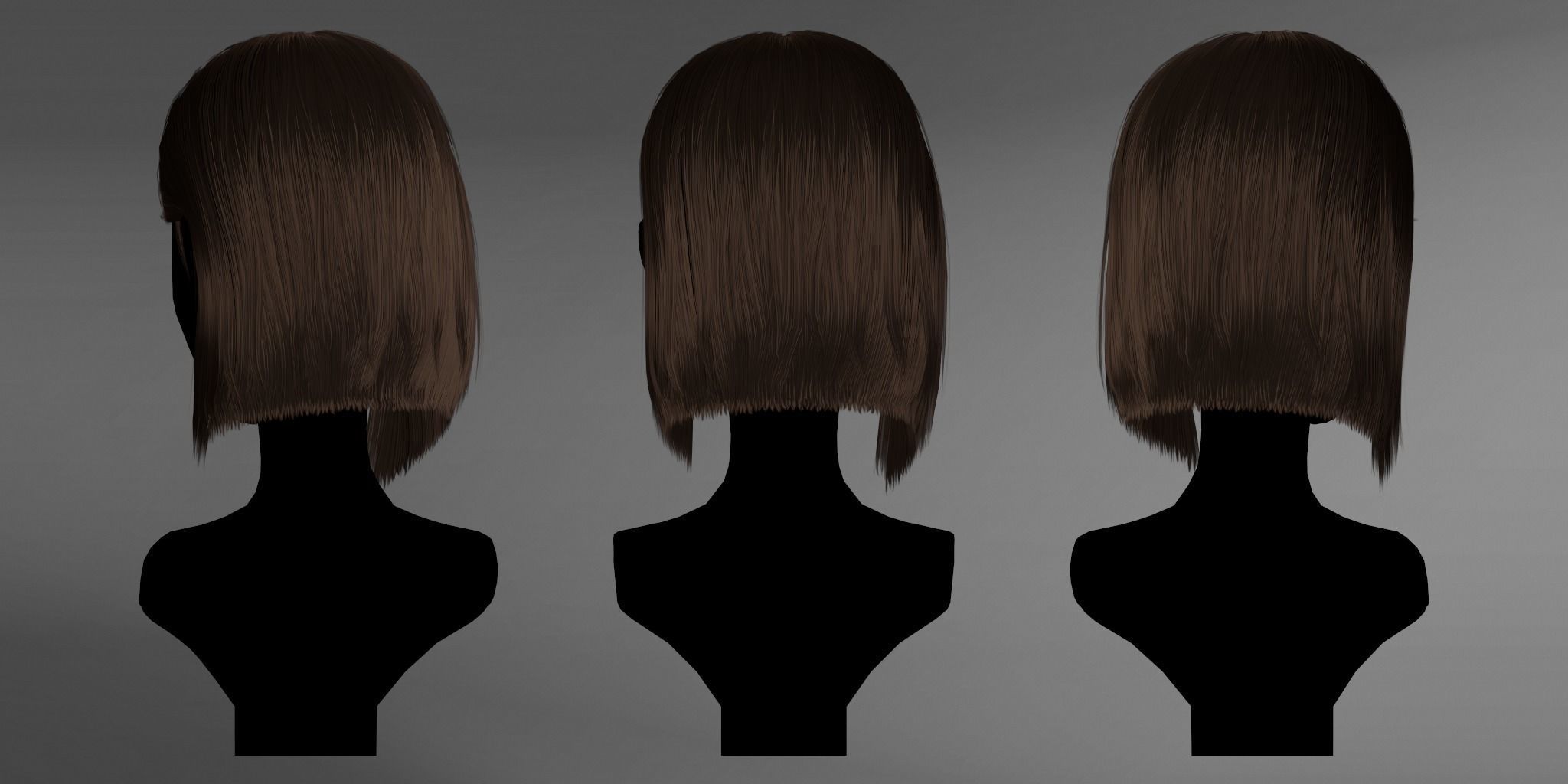 Game Hair - Stylized Female Hairstyle V9 Low-poly 3D model_2