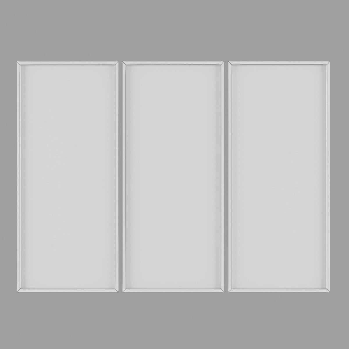 Pictures317 three abstract paintings in gold Low-poly 3D model_3