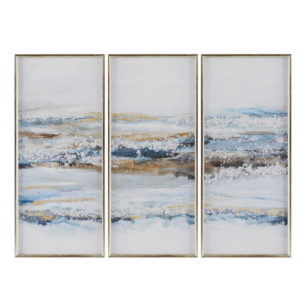 Pictures317 three abstract paintings in gold Low-poly 3D model_1