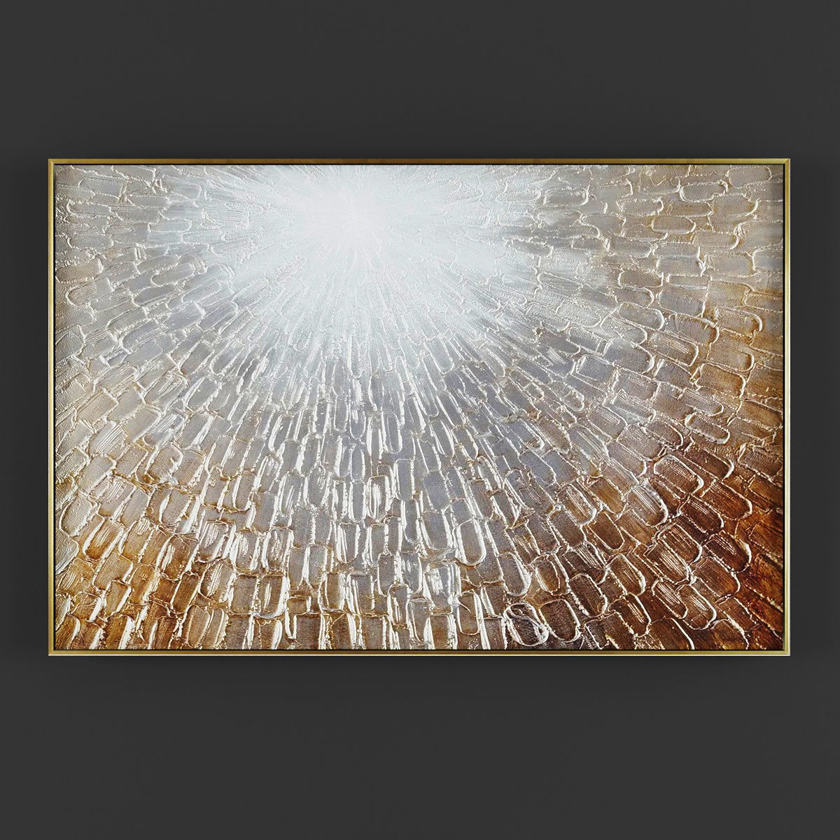 Pictures317 abstract painting with gold and flowers Low-poly 3D model_1