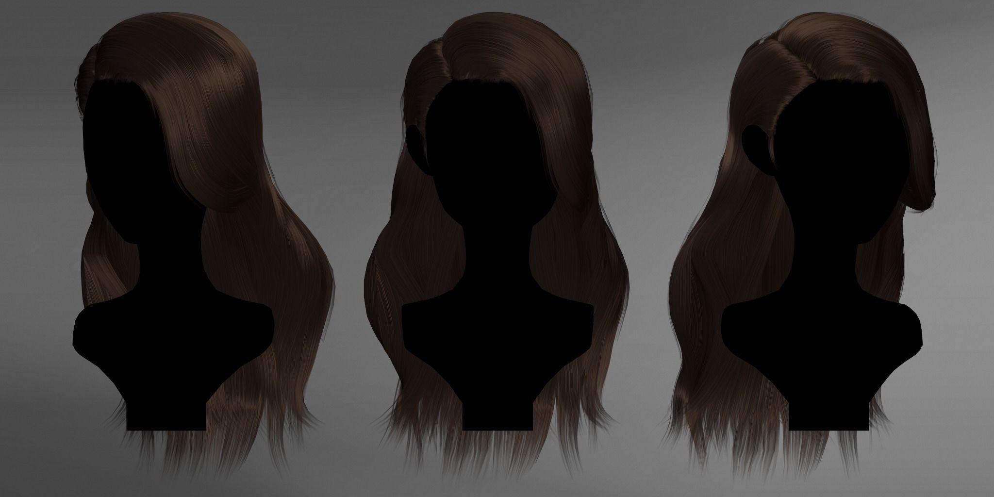 Game Hair - Stylized Female Hairstyle V10 Low-poly 3D model_1