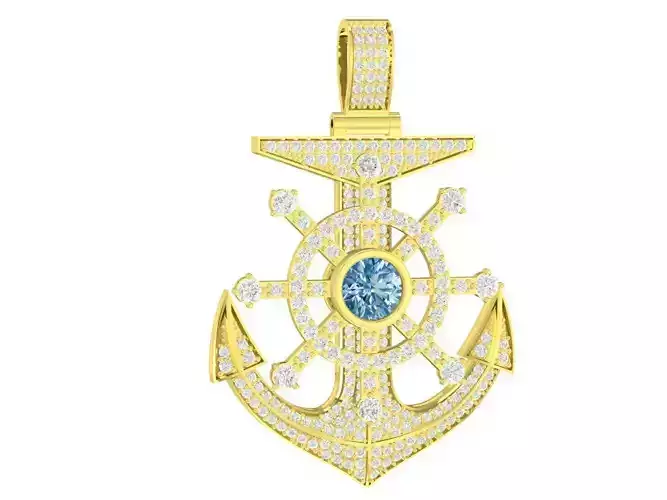 diamond anchor pendant 3693 3D print model