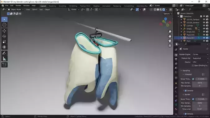 Gloves with Clips and Retail Hanger