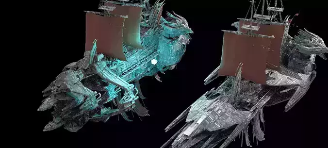 Silver Drake Airship Military vessel 2 designs 