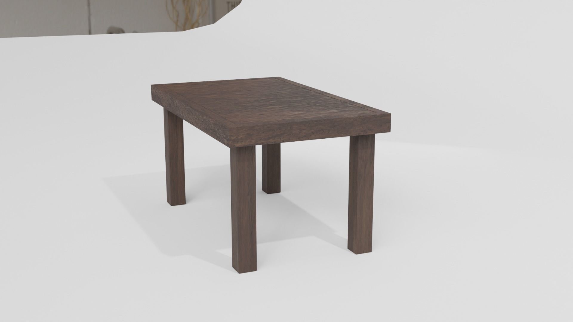 Solid Wood Table Low-poly 3D model_3