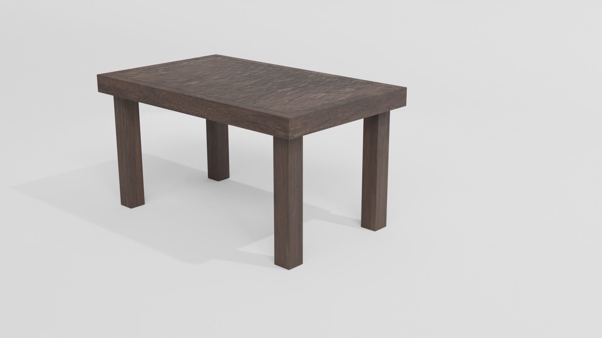 Solid Wood Table Low-poly 3D model_2