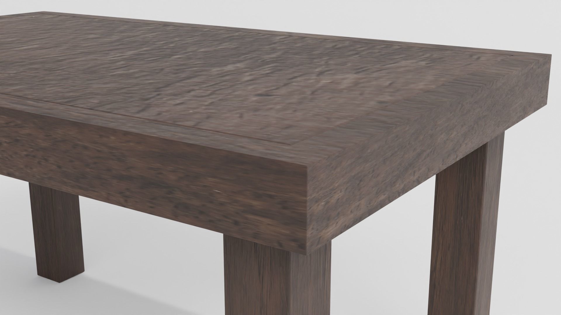 Solid Wood Table Low-poly 3D model_4
