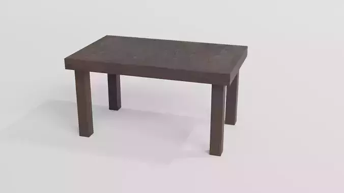 Solid Wood Table Low-poly 3D model