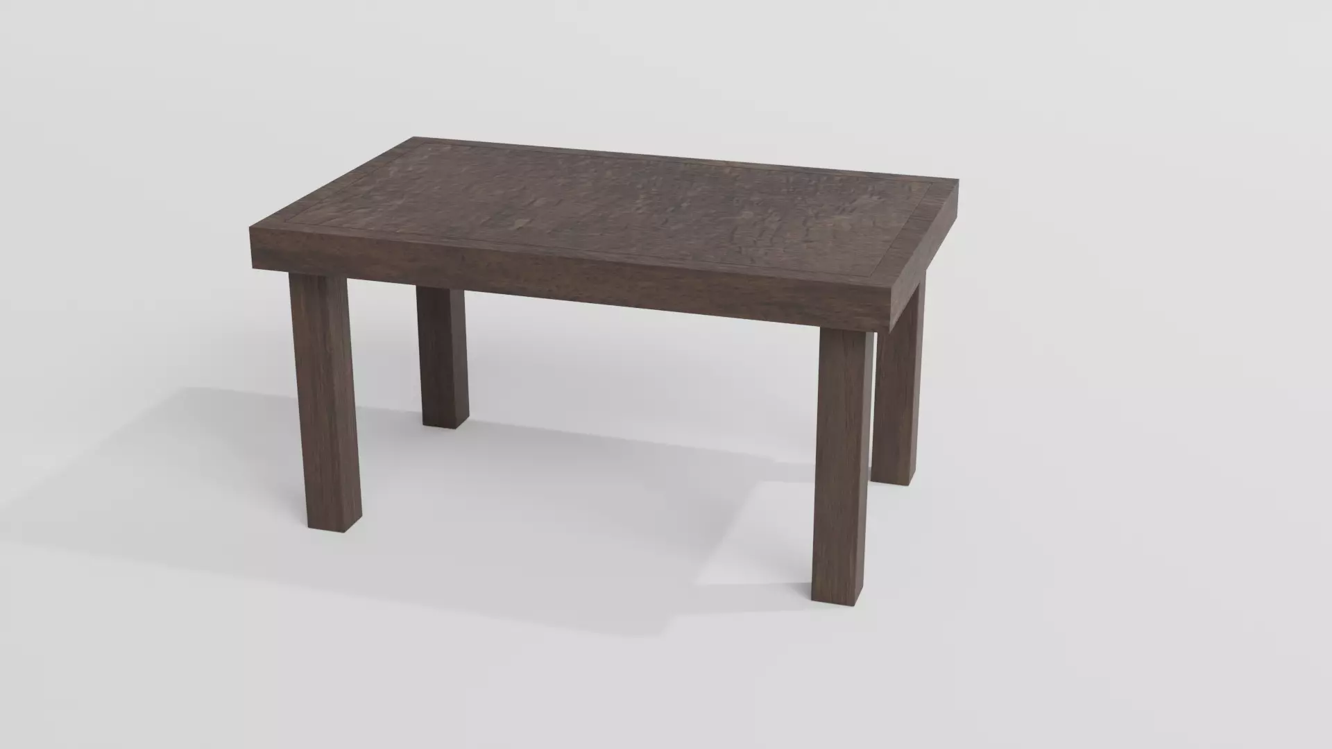 Solid Wood Table Low-poly 3D model_0