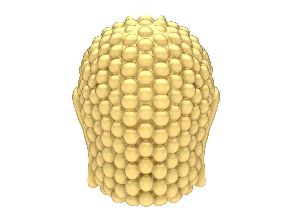 24k fengshui lucky head buddha charm 3695 3D print model_5