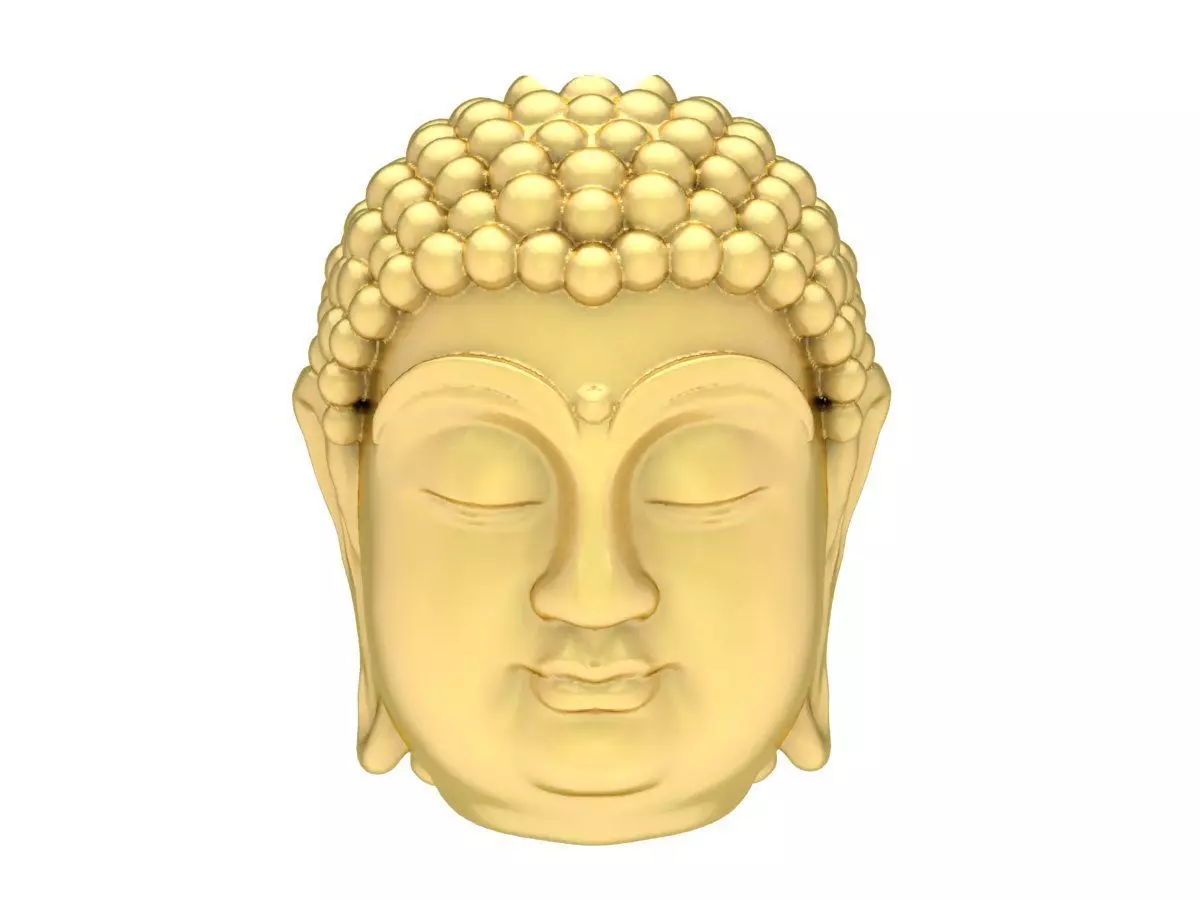 24k fengshui lucky head buddha charm 3695 3D print model_0
