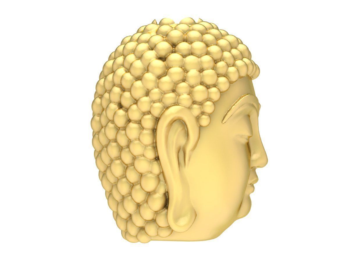 24k fengshui lucky head buddha charm 3695 3D print model_1