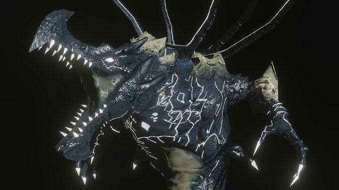 Dragonoid Serpent Low-poly 3D model