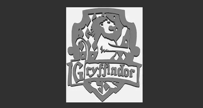 Logo Gryffindor House Hogwarts 3D print model