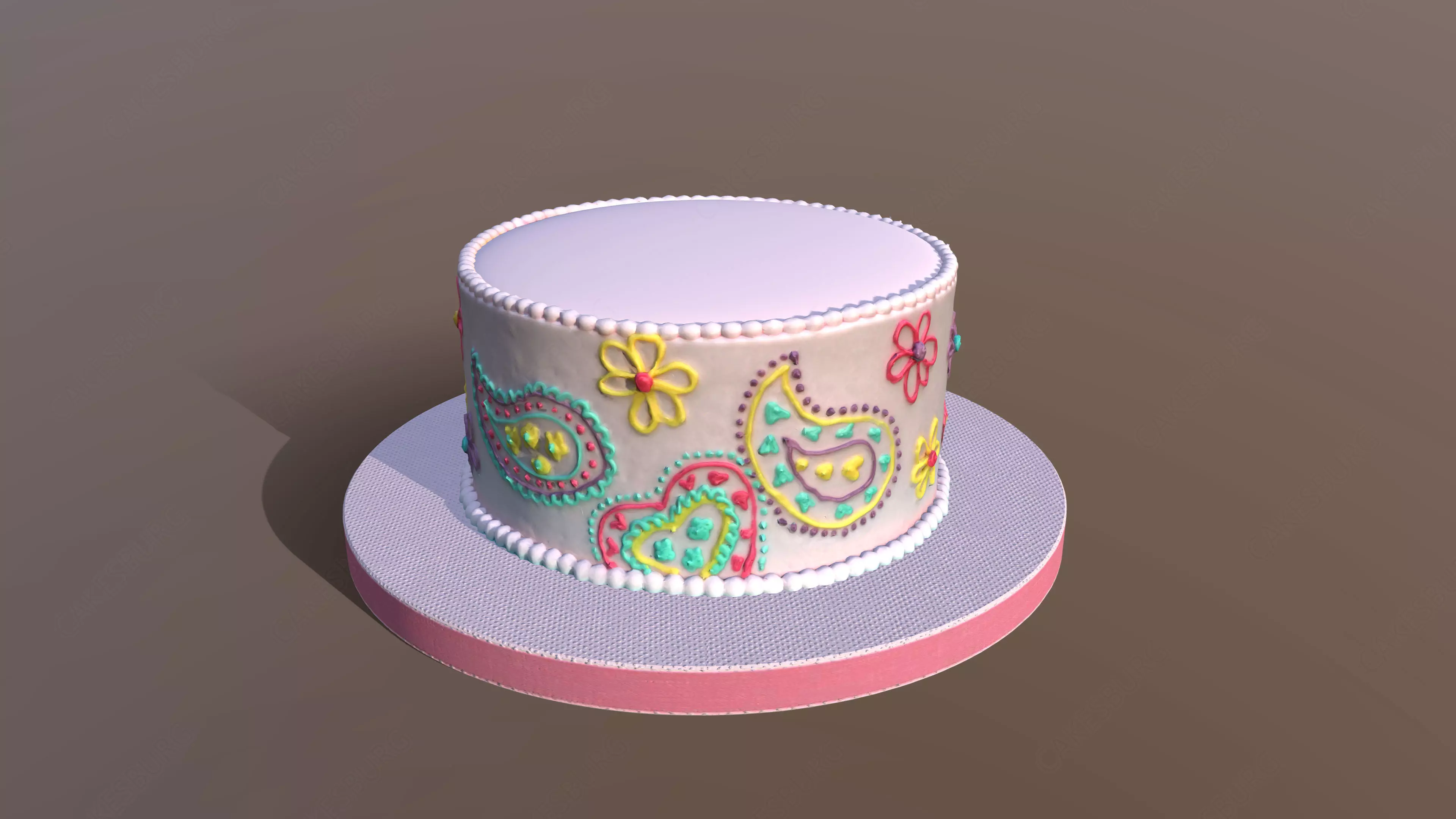 Paisley Cake 3D model