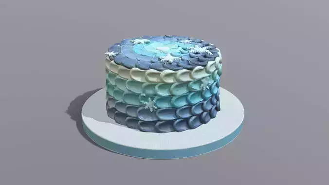 Frozen Buttercream Cake 3D model