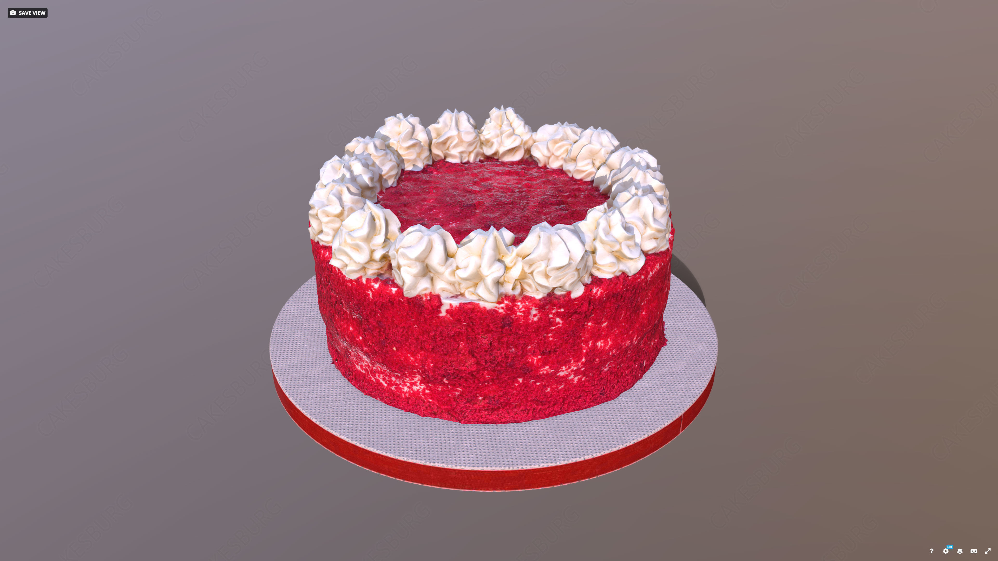 Red Velvet Cake Low-poly 3D model_2