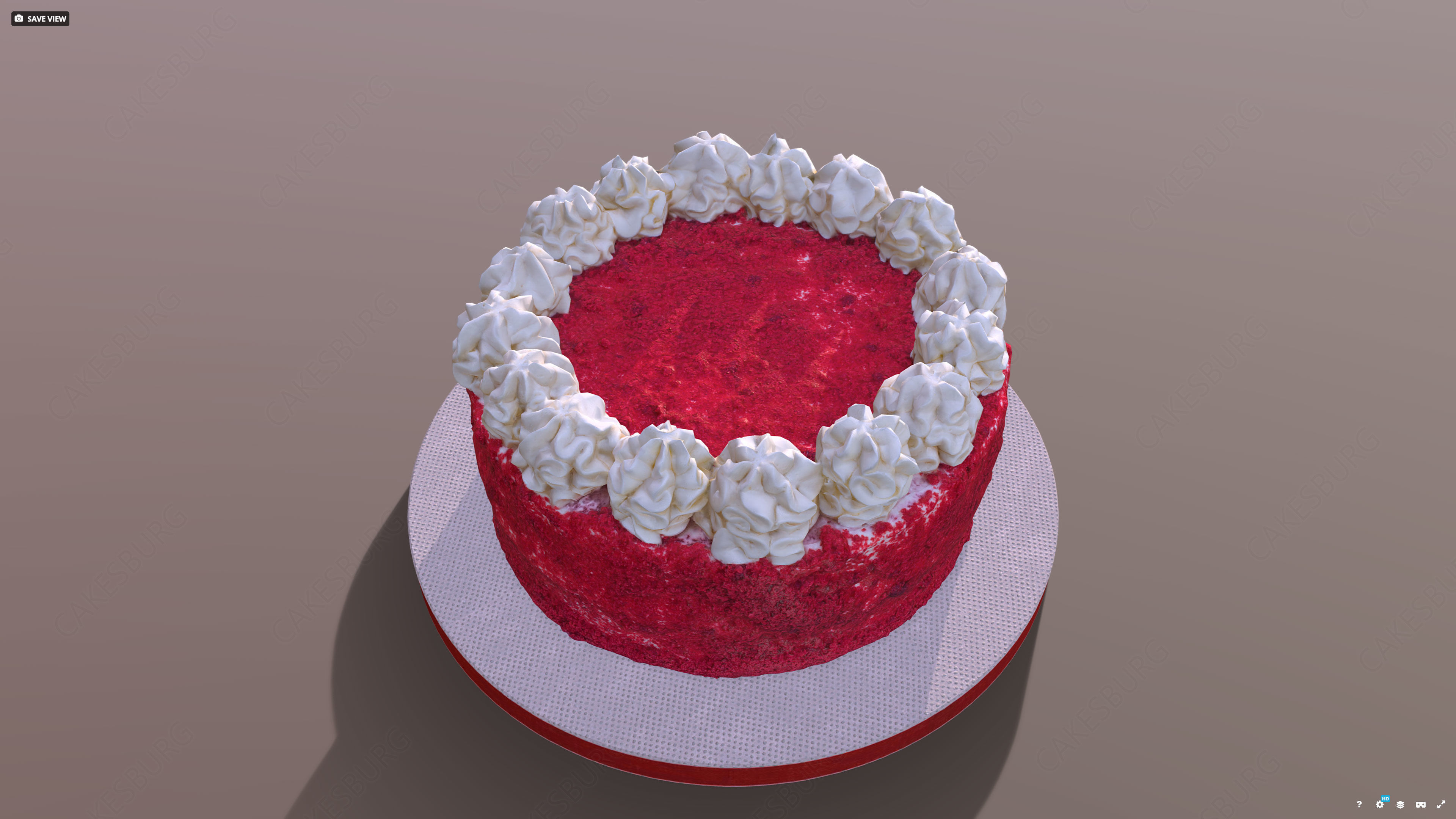 Red Velvet Cake Low-poly 3D model_3