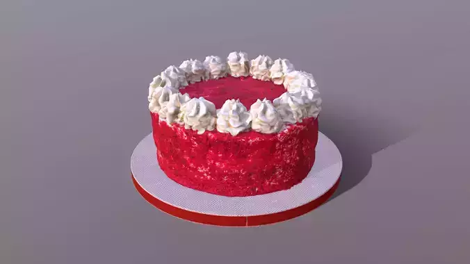 Red Velvet Cake Low-poly 3D model
