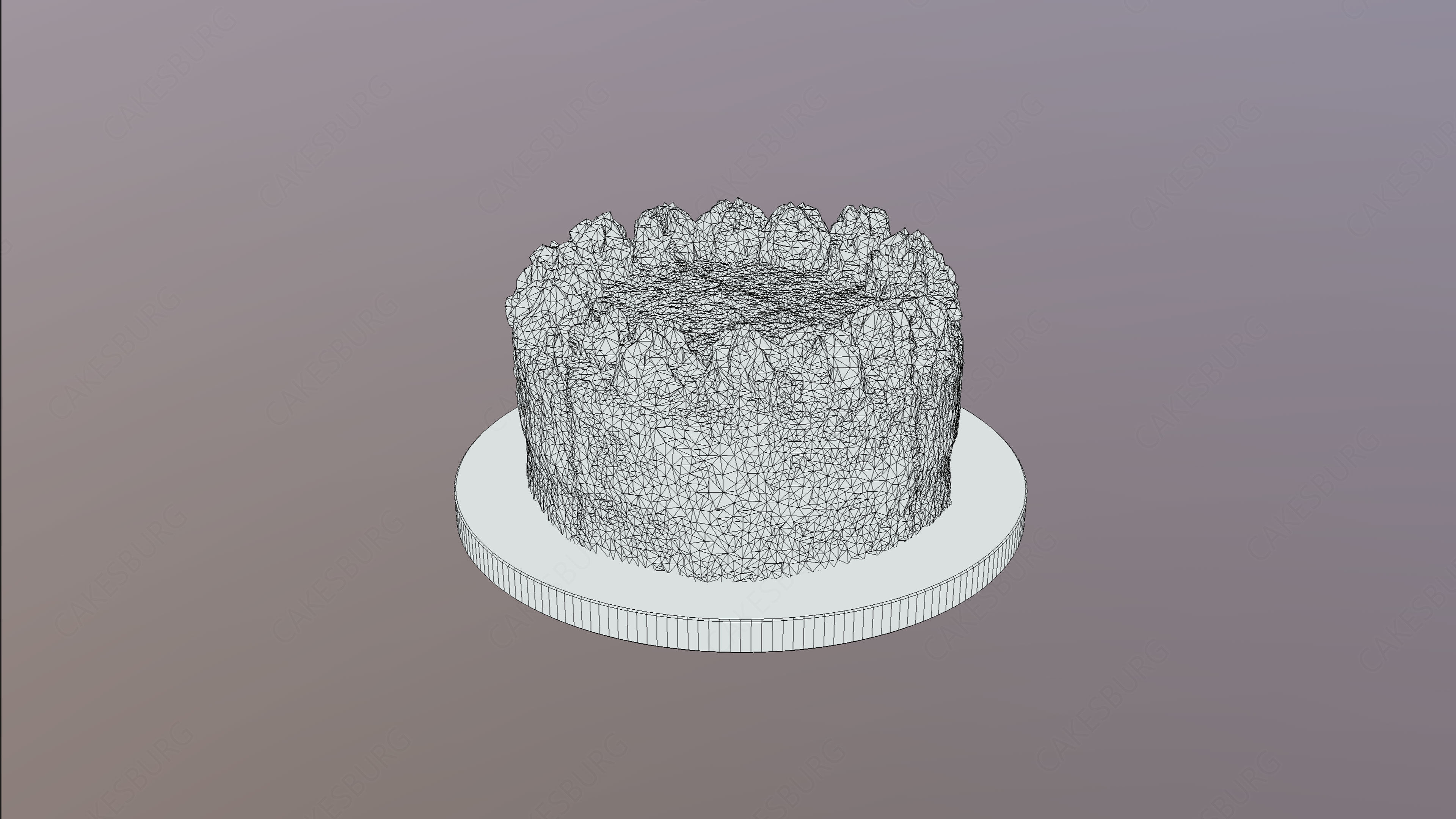 Red Velvet Cake Low-poly 3D model_5