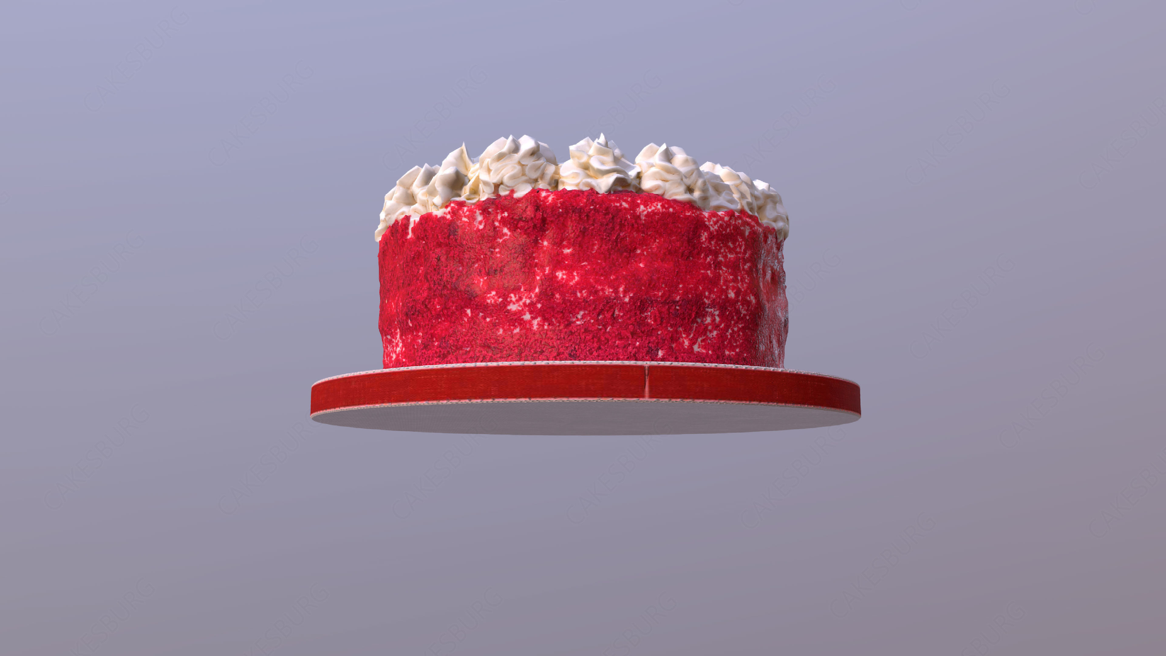 Red Velvet Cake Low-poly 3D model_4