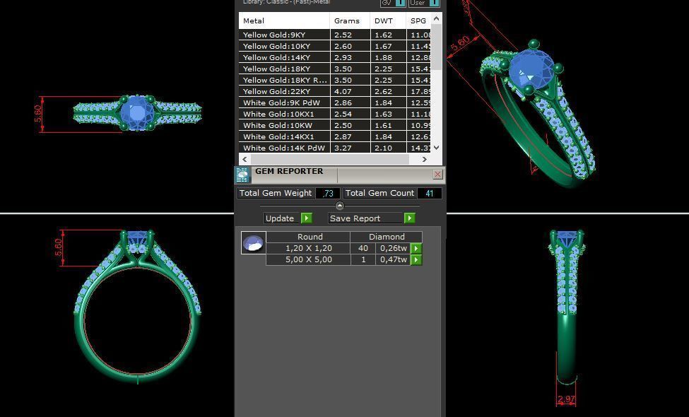 solitaire with ring sizes  8 part S29 3D print model_12