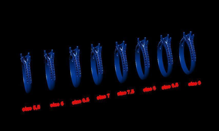 solitaire with ring sizes  8 part S29 3D print model_13
