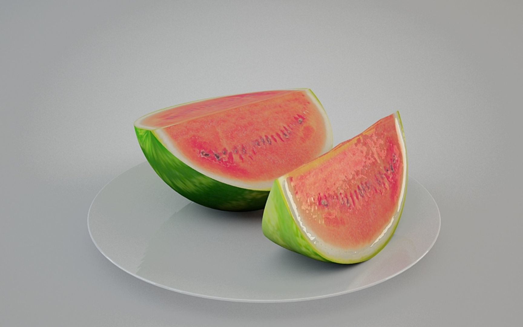 Wine Set chocolate cake with one slice missing 3D model_5