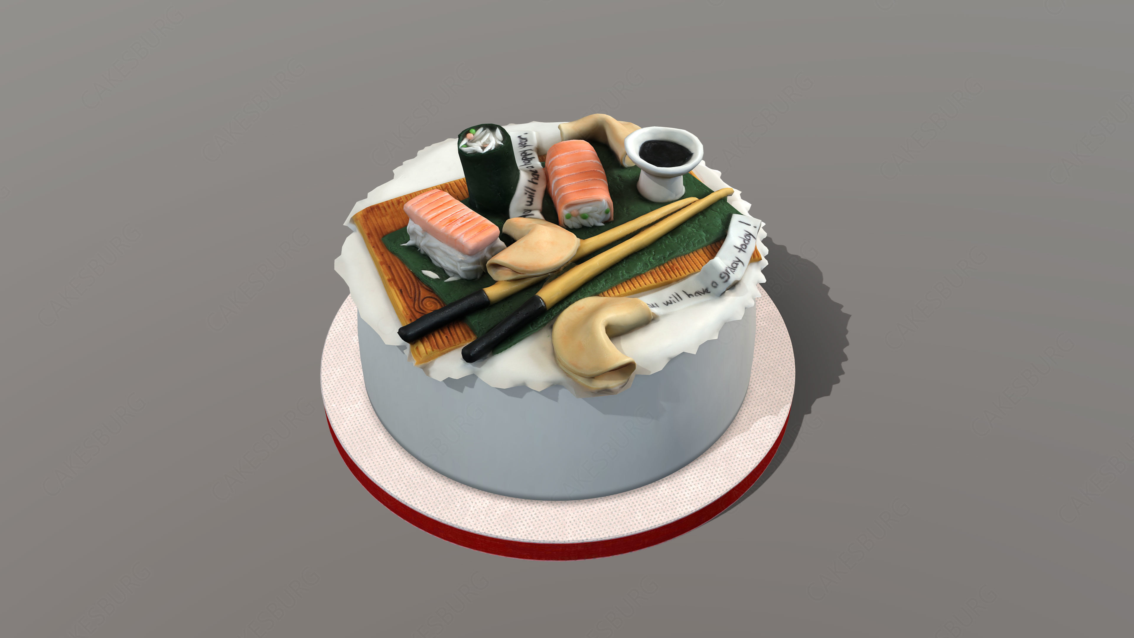 Sushi Cake 3D model_4