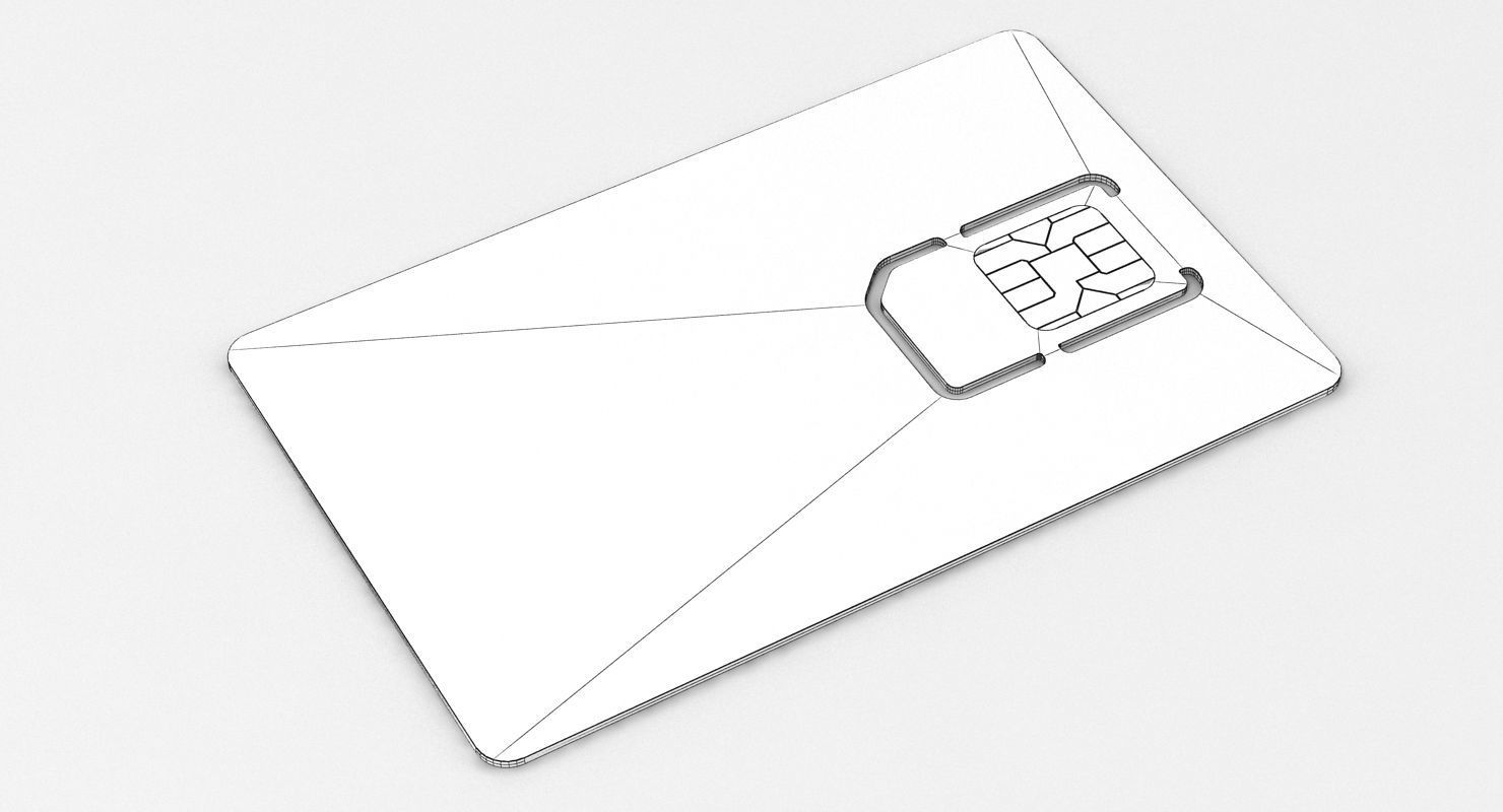 SIM Card 3D model_8