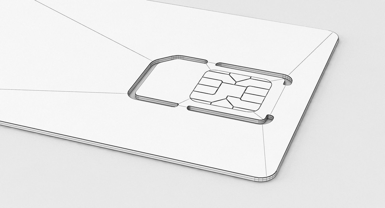 SIM Card 3D model_6