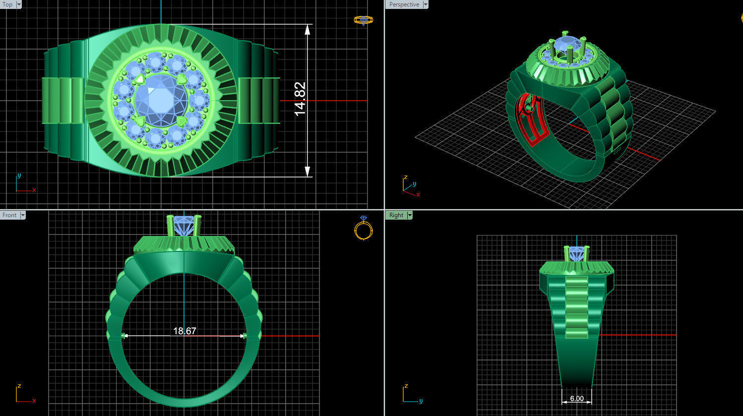 Ring 55  3D print model_8