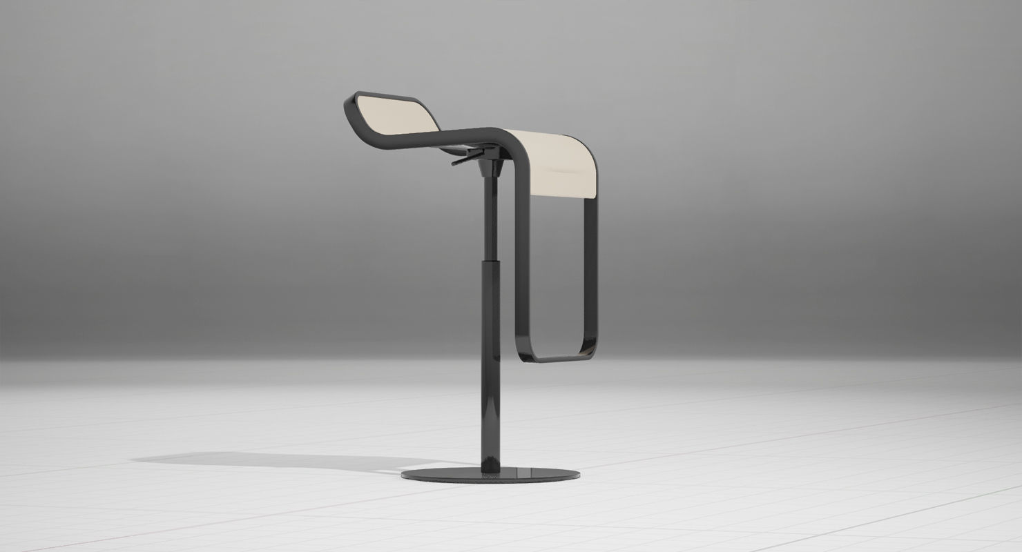 LEM Piston Bar Stool UE4 Low-poly 3D model_3