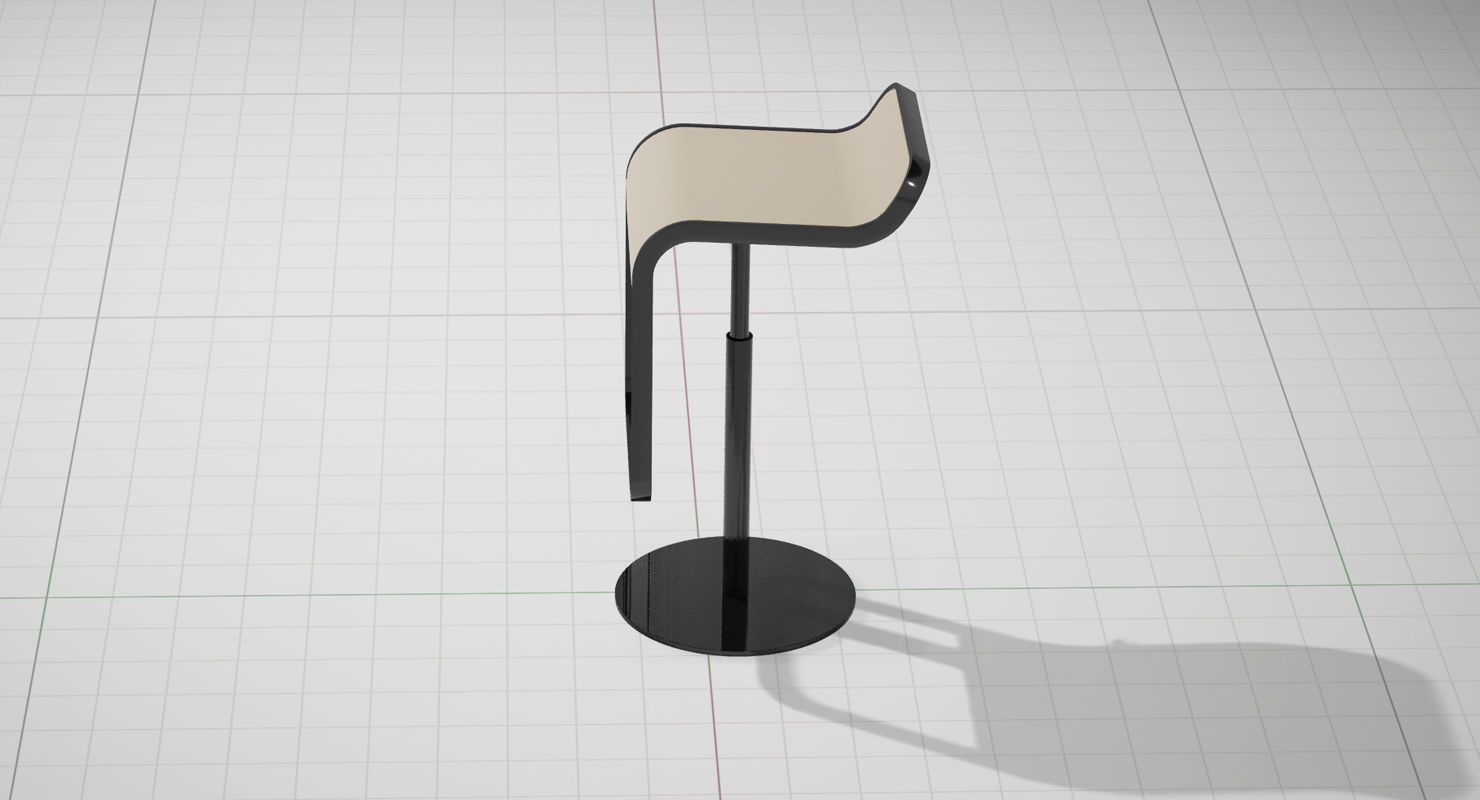 LEM Piston Bar Stool UE4 Low-poly 3D model_7