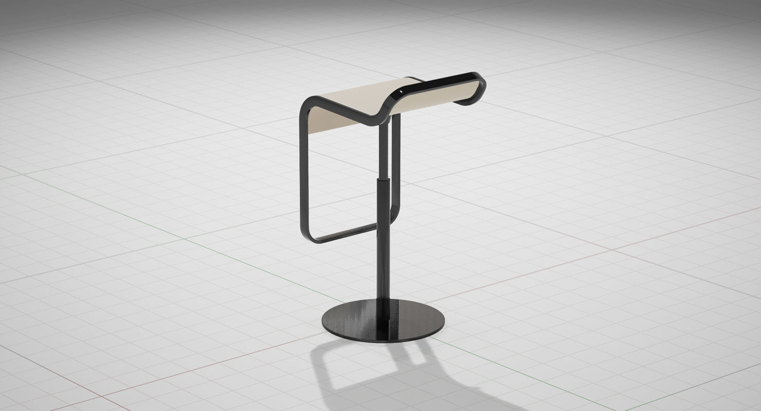 LEM Piston Bar Stool UE4 Low-poly 3D model_6