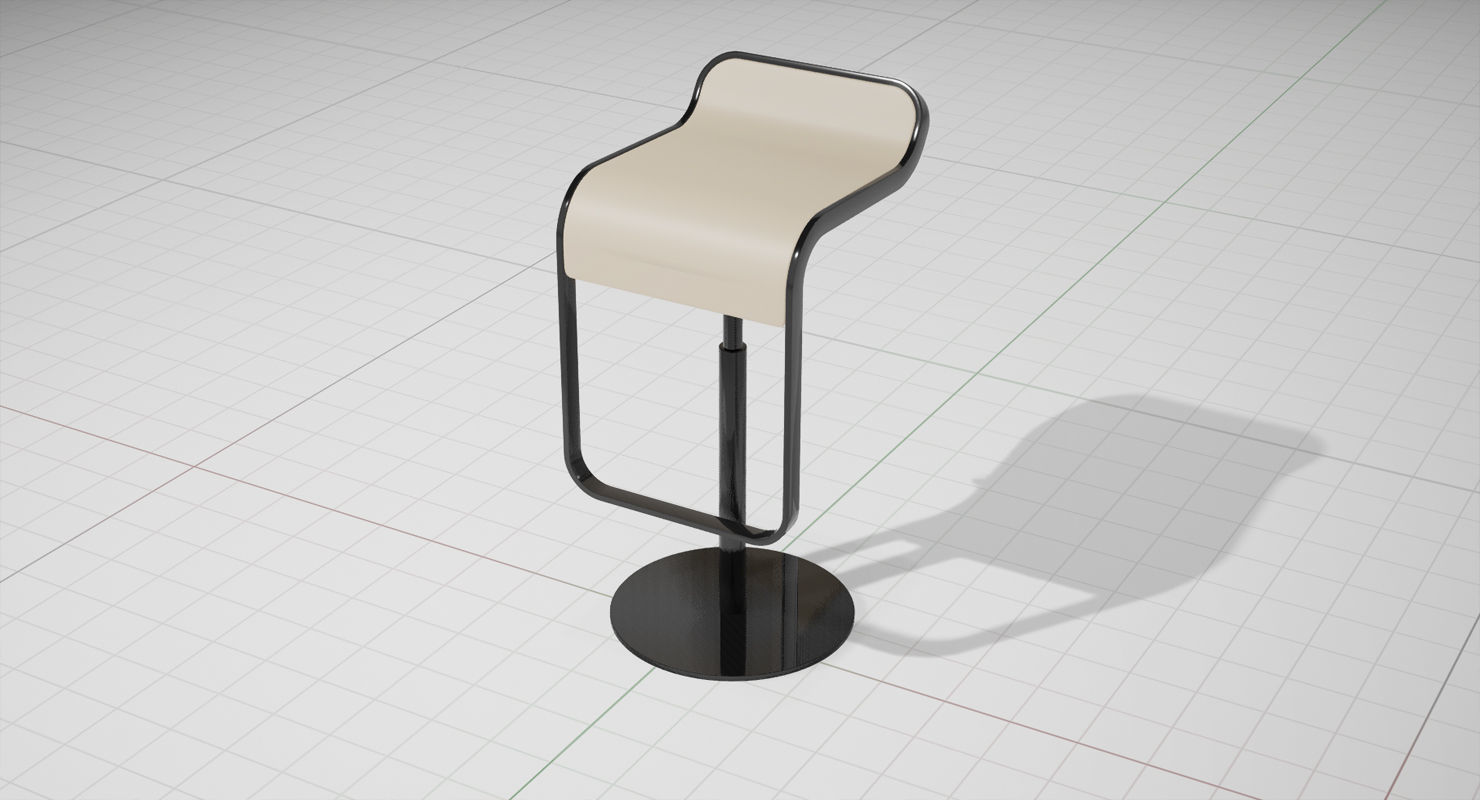 LEM Piston Bar Stool UE4 Low-poly 3D model_2