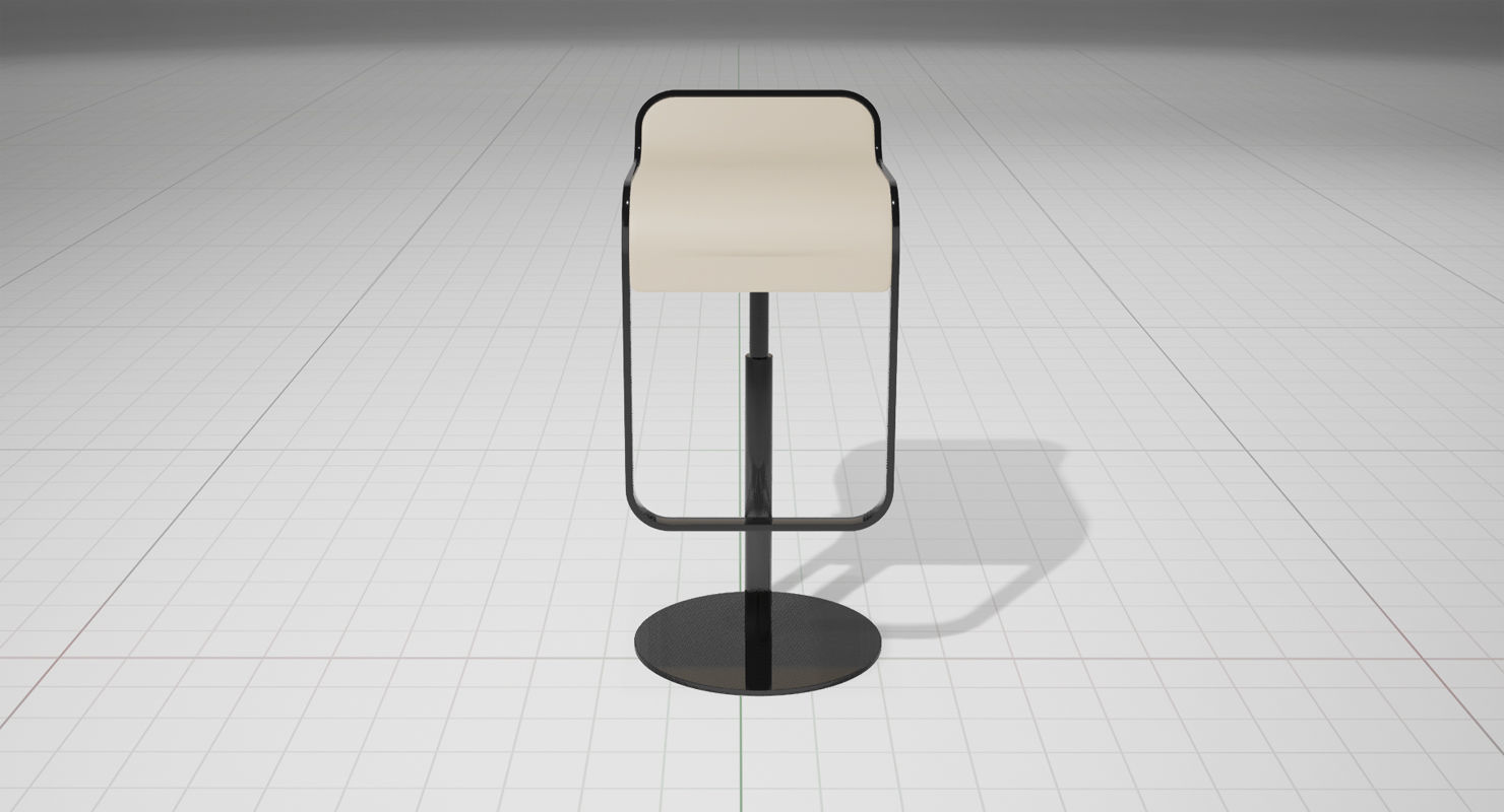 LEM Piston Bar Stool UE4 Low-poly 3D model_4