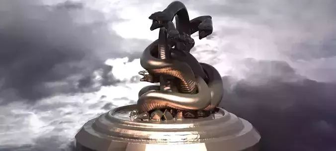 Snake Totem Statue  3D model